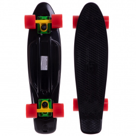 Скейтборд пластиковый Penny Original FISH 22in однотонная дека SP-Sport SK-401-5 черный-желтый-красный