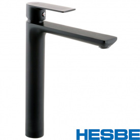Смеситель для умывальника высокий HESBE ALEX Black Chr-001 (high)