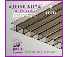 Сотовый поликарбонат 6 mm OSCAR Standard бронза 2100Х6000