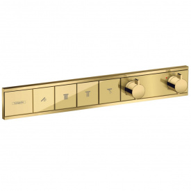 Термостат скрытого монтажа Hansgrohe RainSelect на 4 клавиши, Polished Gold Optic (15382990)