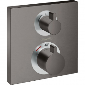 Термостат скрытого монтажа Hansgrohe Ecostat Square 2 режима, шлифованный черный хром (15714340)