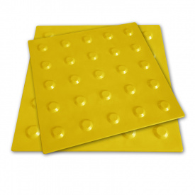 Тактильна плитка Конус 300х300х3 мм жовта поліуретанова для входу
