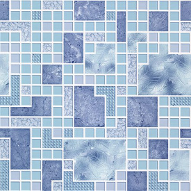 Обои на бумажной основе влагостойкие Шарм 77-04 Квадро синие (0,53х10м.)