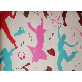 Обои на бумажной основе простые Шарм 121-05 Диско бежево-красный фон (0,53х10м.)