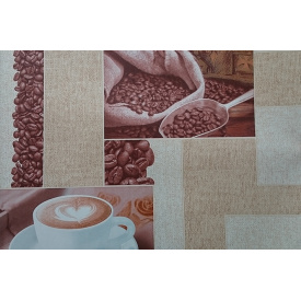 Обои на бумажной основе влагостойкие Шарм 105-01 Кофе декор светло-бежевый (0,53х10м.)