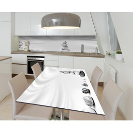 Наклейка 3Д виниловая на стол Zatarga «Уравновешенная галька» 650х1200 мм для домов, квартир, столов, кофейн,