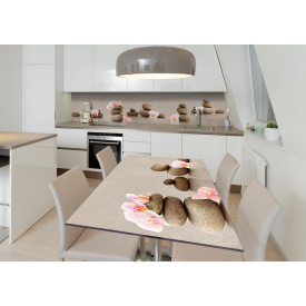 Наклейка 3Д вінілова на стіл Zatarga «Тайська медитація» 650х1200 мм для будинків, квартир, столів, кав'ярень