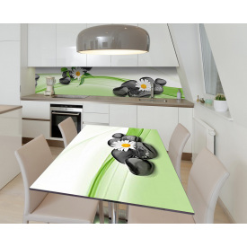 Наклейка 3Д виниловая на стол Zatarga «Чёрная галька» 650х1200 мм (Z183471/1st)