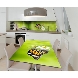 Наклейка 3Д виниловая на стол Zatarga «Хрупкость природы» 650х1200 мм для домов, квартир, столов, кофейн, кафе