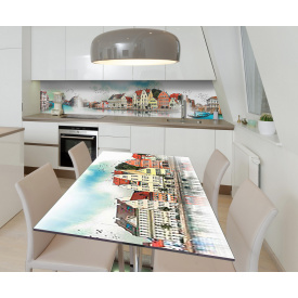 Наклейка вінілова на стіл Zatarga  "Амстердам річка" 600х1200 мм