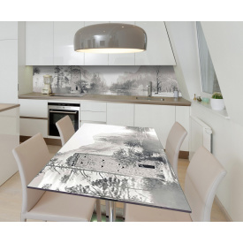 Наклейка вінілова на стіл Zatarga  "Гірське Озеро" 600х1200 мм