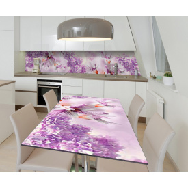 Наклейка виниловая на стол Zatarga "3Д Сирень" 650х1200 мм