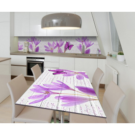 Наклейка виниловая на стол Zatarga "Крокусы Бабочка" 650х1200 мм