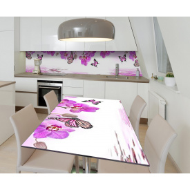 Наклейка вінілова на стіл Zatarga  "Орхідеї та Метелики" 650х1200 мм