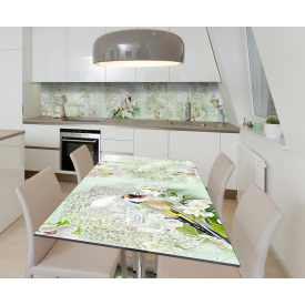 Наклейка вінілова на стіл Zatarga  "Птахи в саду" 600х1200 мм