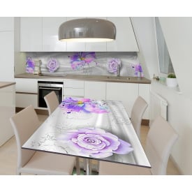 Наклейка виниловая на стол Zatarga "Цветы красками" 600х1200 мм