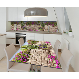 Наклейка вінілова на стіл Zatarga  "Петуньї" 650х1200 мм