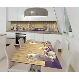 Наклейка виниловая на стол Zatarga "Чай с Булочками" 650х1200 мм