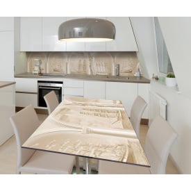 Наклейка виниловая на стол Zatarga "Винтажные Корабли" 600х1200 мм