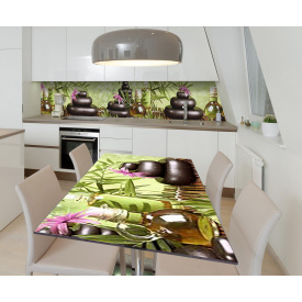 Наклейка виниловая на стол Zatarga "Глянцевые Камни Бамбук" 650х1200 мм