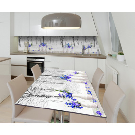 Наклейка виниловая на стол Zatarga "Цветы и Зима" 600х1200 мм