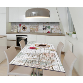 Наклейка вінілова на стіл Zatarga  "Рим Цегляна кладка" 650х1200 мм