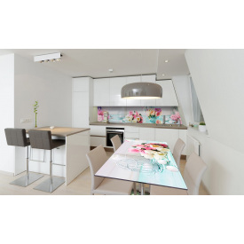 Наклейка виниловая на стол Zatarga «Розовые цветы» 650х1200 мм Z180608/1st