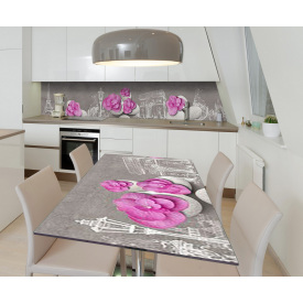 Наклейка вінілова на стіл Zatarga  "Рожеві пелюстки на камінні" 600х1200 мм Z181701st