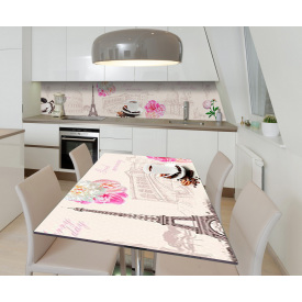 Наклейка 3Д виниловая на стол Zatarga «Архитектурные скетчи» 650х1200 мм для домов, квартир, столов, кофейн,