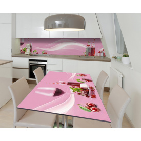 Наклейка 3Д виниловая на стол Zatarga «Вишнёвый коктейль» 600х1200 мм (Z184125st)