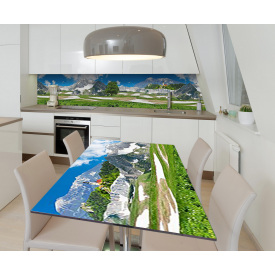 Наклейка 3Д виниловая на стол Zatarga «Долины гор» 600х1200 мм для домов, квартир, столов, кофейн, кафе