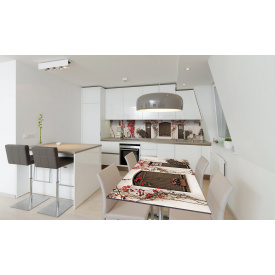 Наклейка вінілова на стіл Zatarga «Червоні Квіти на білих стінах» 650х1200 мм Z180646/1st