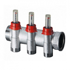 Колектор запірний з витратомірами FAR з 3 отв. 1x3/4" (FK 3980 13402)