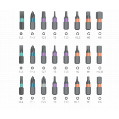 Набір викруток з тріскачкою Duka RS1 + 24 насадки Black (JDR) Веселе