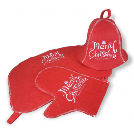 Подарунковий набір для лазні Luxyart "Merry Christmas" 3 предмета (A-976)