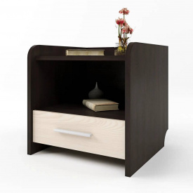 Тумба ліжка Еверест Венге темний + дуб молочний (40х40х40 см)