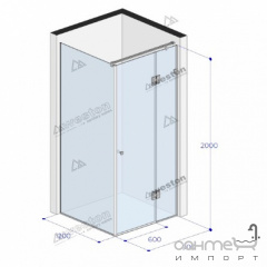 Душевая кабина Weston WK3 900x1200x2000 хром/прозрачное стекло, ручка кноб Дніпро