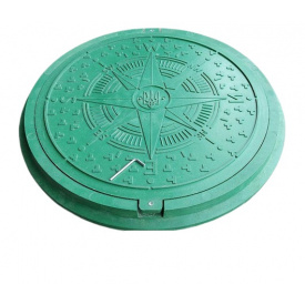 Люк каналізаційний полімерпіщаний садовий + замок Воюс УКРАЇНА 1 т Зелений