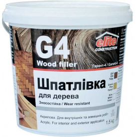 Шпаклівка по дереву високоміцна посилена Elite Construction Гарант-4 1.5 Біла