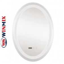 Зеркало для ванной комнаты Winmix PLAIN MV02-50x70 (с LED-подсветкой, часы, антизапотевание)