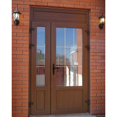 Штульпові вхідні двері 1500x2500 мм монтажна ширина 70 мм профіль WDS Ekipazh Ultra 70 колір Золотий дуб Дніпрорудне