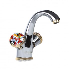 Смеситель для умывальника SANTAN MURRINE М 181062301, с донным клапаном, латунный, хромированный