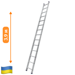 Алюмінієва односекційна драбина на 14 сходинок (універсальна) Екобуд Київ