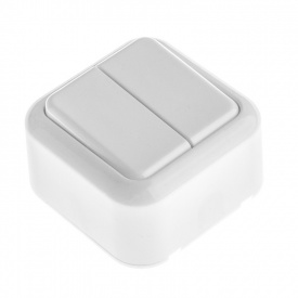 Выключатель Brille Пластик 2-кл Белый 42-261