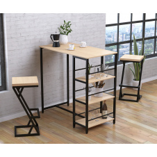 Барный стол с полочками BSS-110 Loft-design дсп дуб-борас
