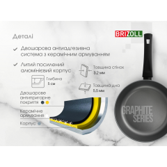 Сковорода 24 см с антипригарным покрытием GRAPHIT Чугуїв