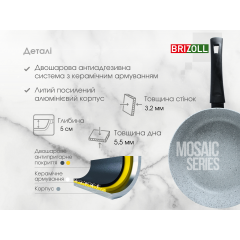 Сковорода 24 см с антипригарным покрытием MOSAIC Тернопіль