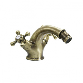 Смеситель для биде Huber Victorian, ручки крестообразные, бронза (VT.000550.27)