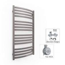 Полотенцесушитель комбинированная Terma D01 960x500 Metallic Grey,тен MOA+вентиль Integra