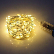 Світлодіодна гірлянда нитка Led Краплі роси на 200 світлодіодів 20 м з USB підключенням та пультом ДУ Біла тепла